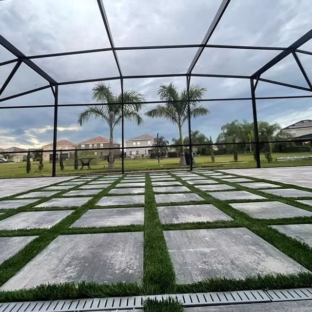 Screens and Pavers pool project in Florida